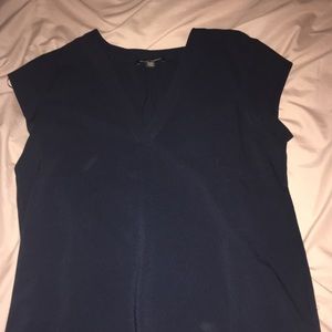 Blue v neck short sleeve top